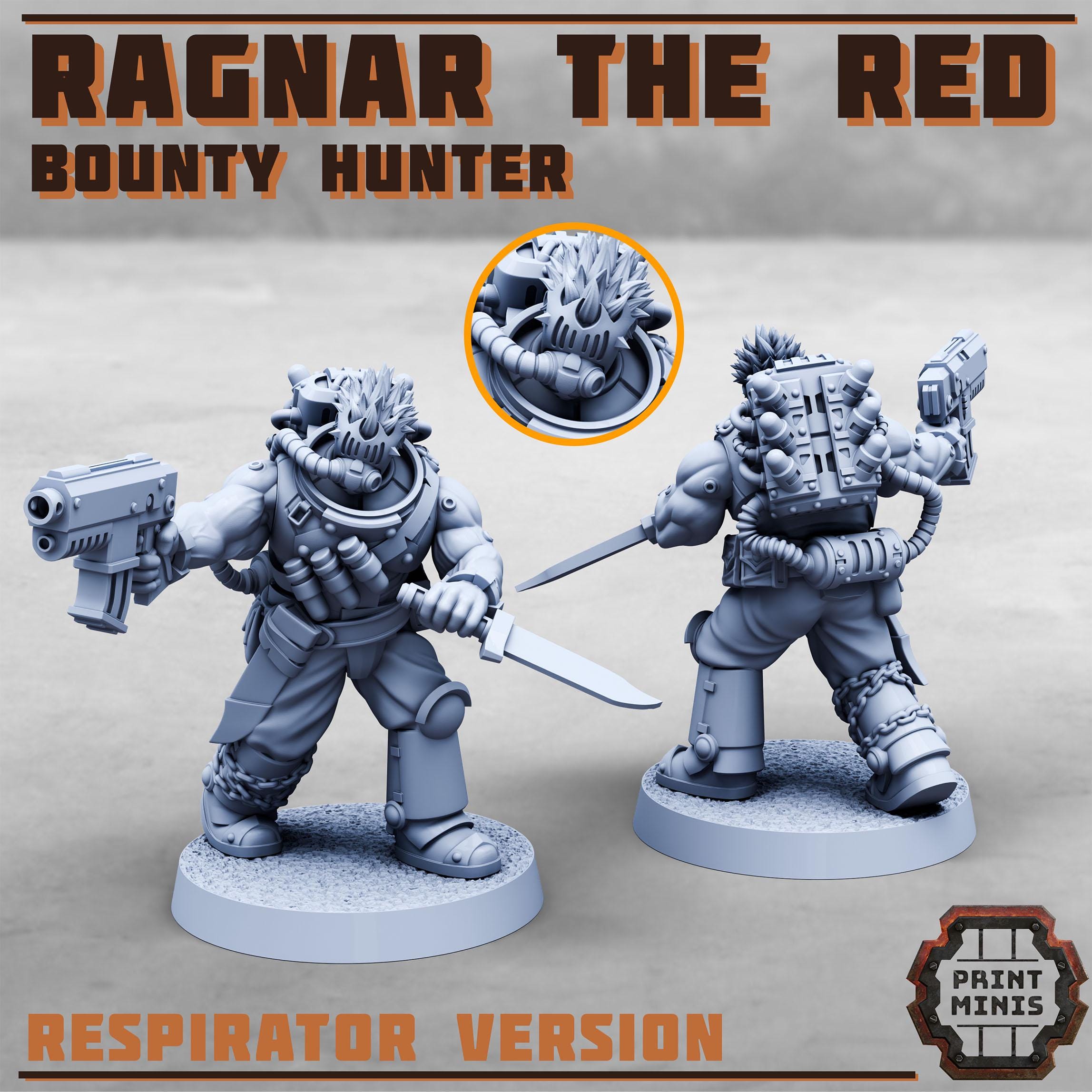 Ragnar the Red - Bounty Hunter from PrintMinis/ Wargame, Tabletop Miniatur+ Base