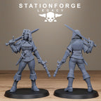 Thorncrest Hunters Sisters from StationForgeLegacy/10 Miniatures +Gratis Bases