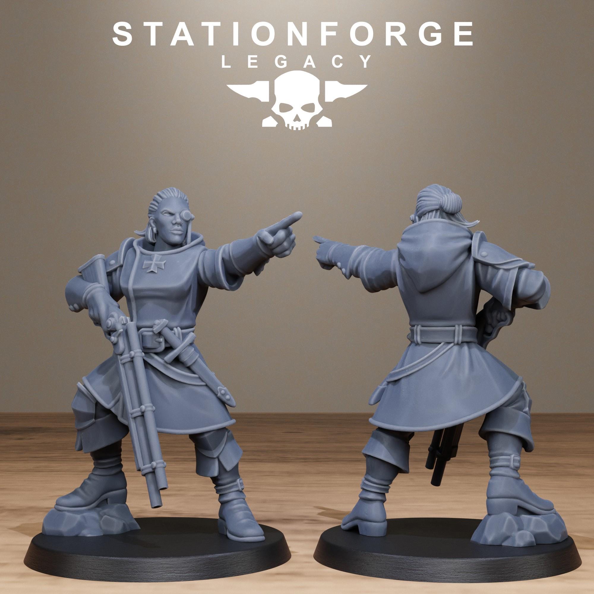 Thorncrest Hunters Sisters from StationForgeLegacy/10 Miniatures +Gratis Bases
