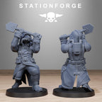 GrimGuard Shovel Fighters from StationForge/10 Miniatures +Gratis Bases