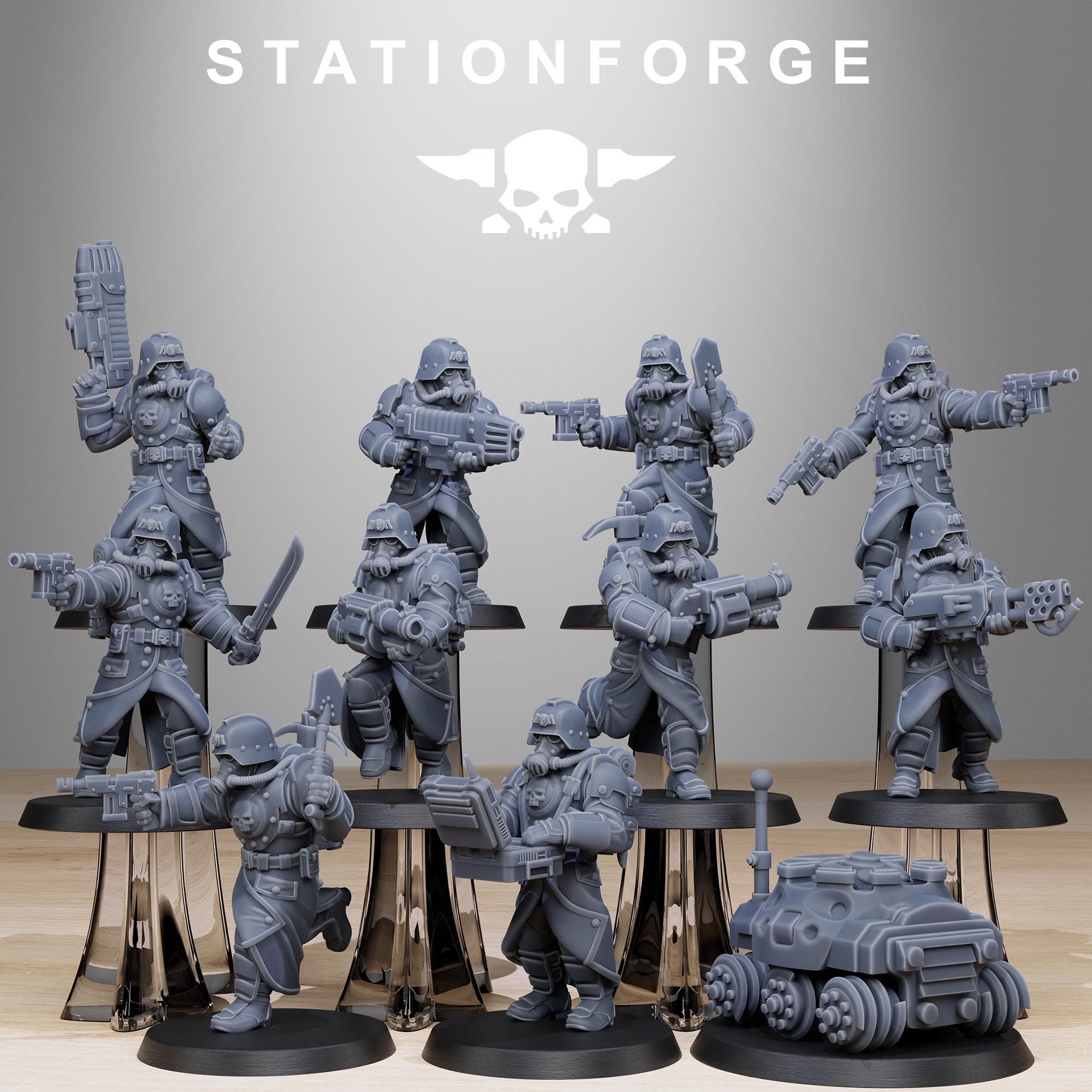 GrimGuard Bombardiers from StationForge/11 Miniatures +Gratis Bases
