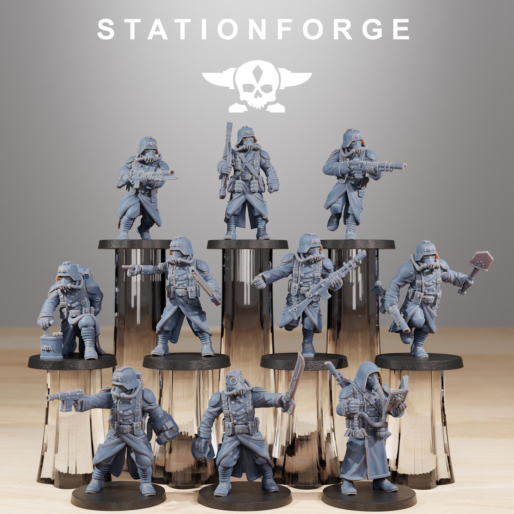 GrimGuard Acolytes  from StationForge/10 Miniatures +Gratis Bases