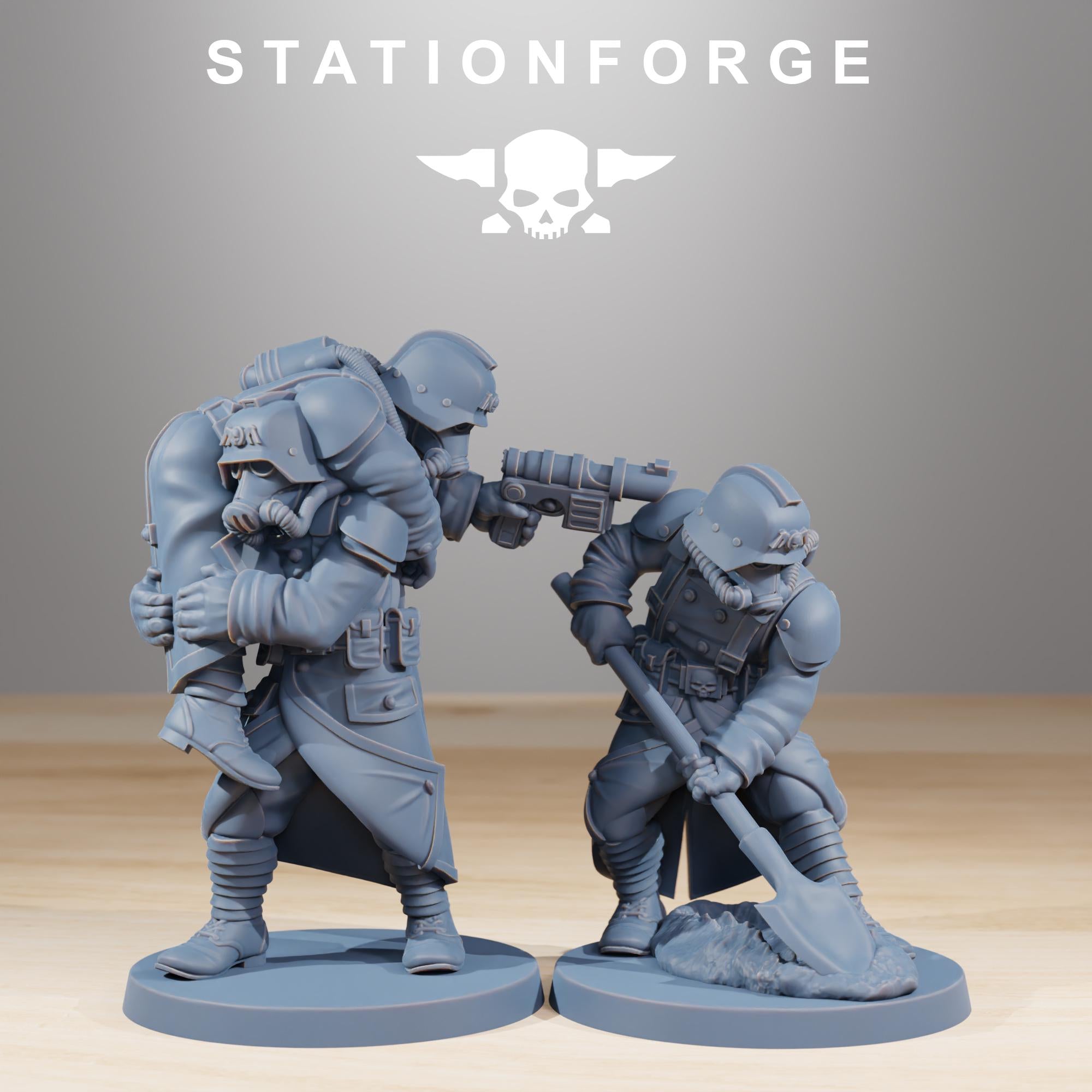 GrimGuard Casualties from StationForge/11 Miniatures +Gratis Bases