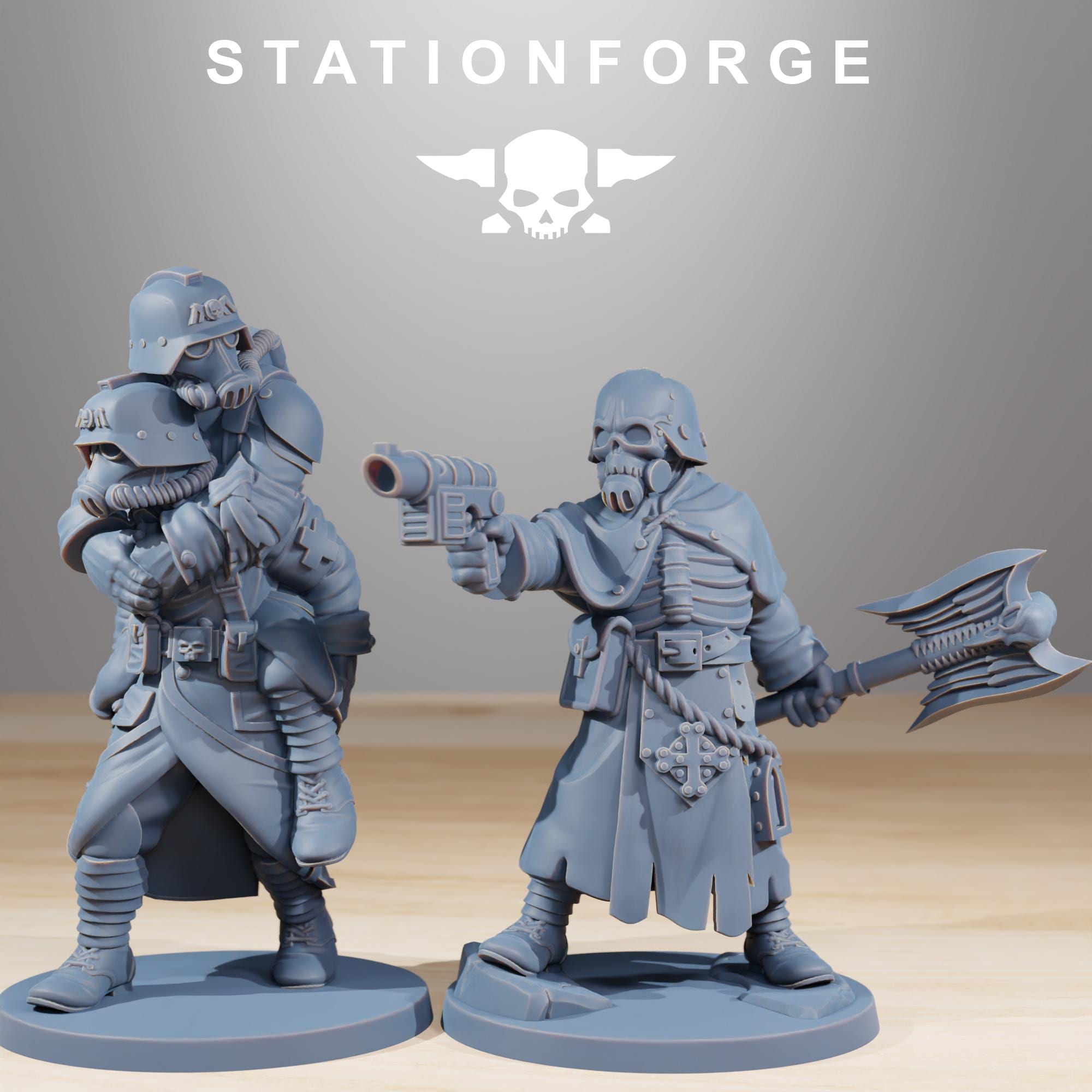 GrimGuard Casualties from StationForge/11 Miniatures +Gratis Bases
