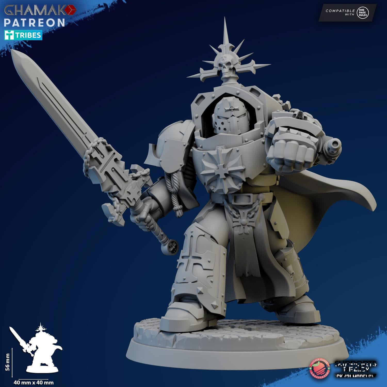 Lord Of The Temple Exterminator 5 from Ghamak, Wargame Miniature+ Gratis Base
