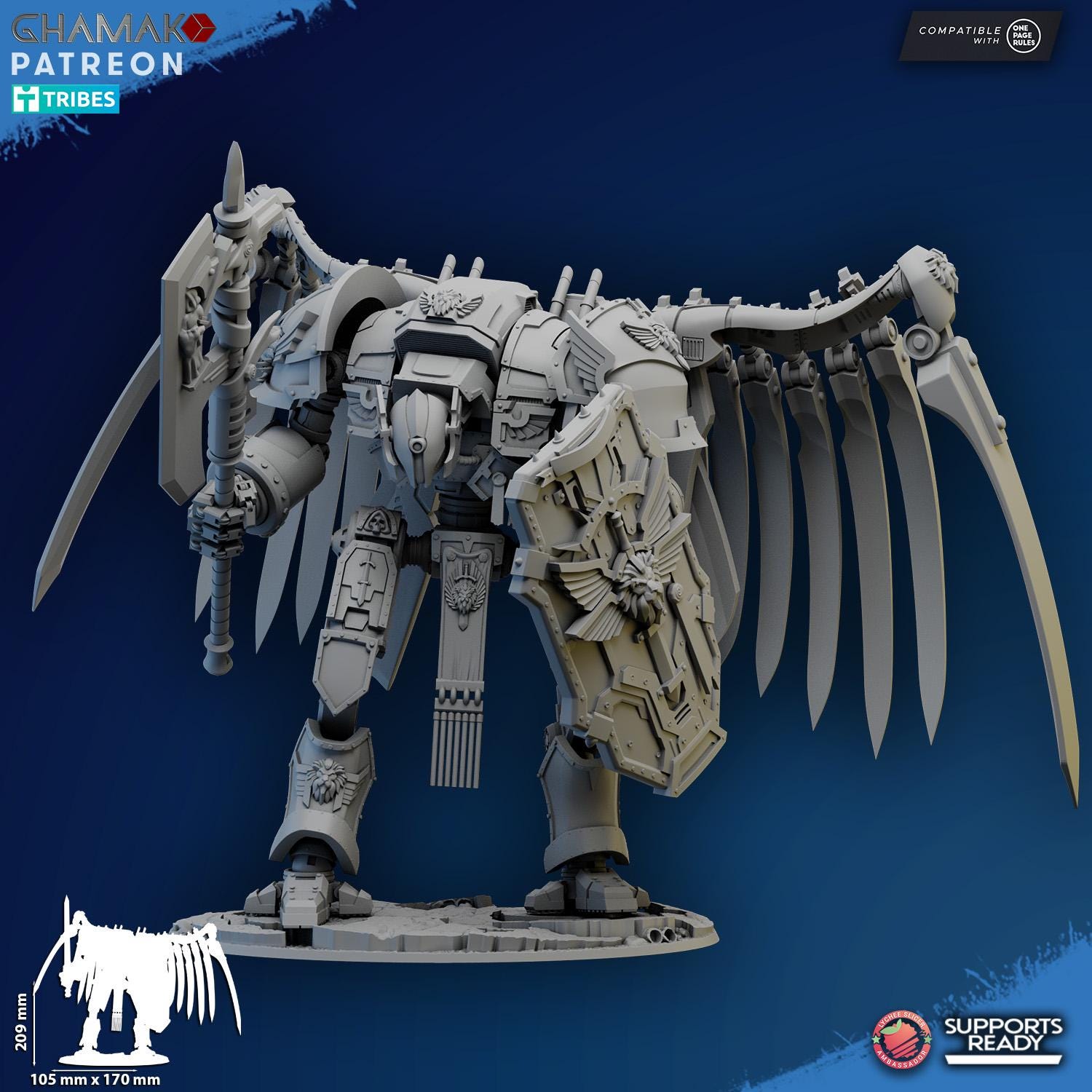 Angelic Titan full Set from Ghamak, 1 Wargame Miniature+ Gratis Base