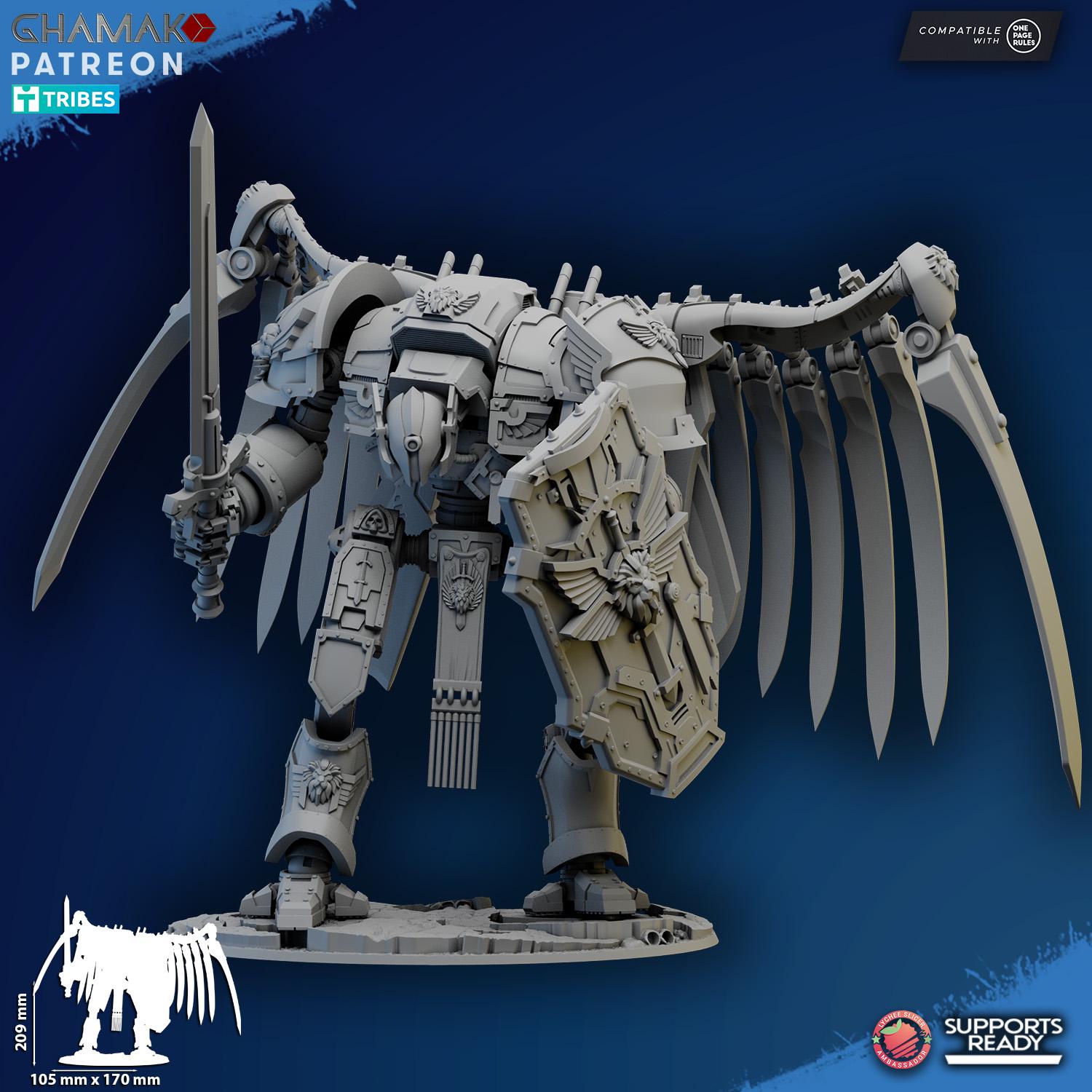 Angelic Titan full Set from Ghamak, 1 Wargame Miniature+ Gratis Base