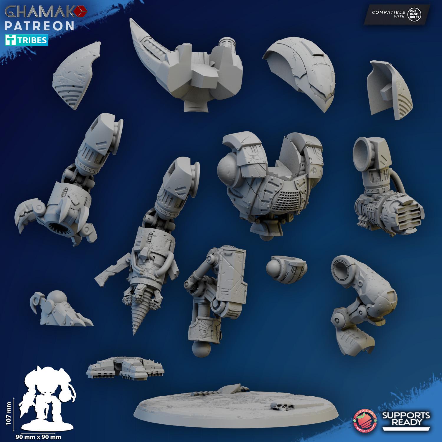 Wardroid full Set from Ghamak, 1 Wargame Miniature+ Gratis Base