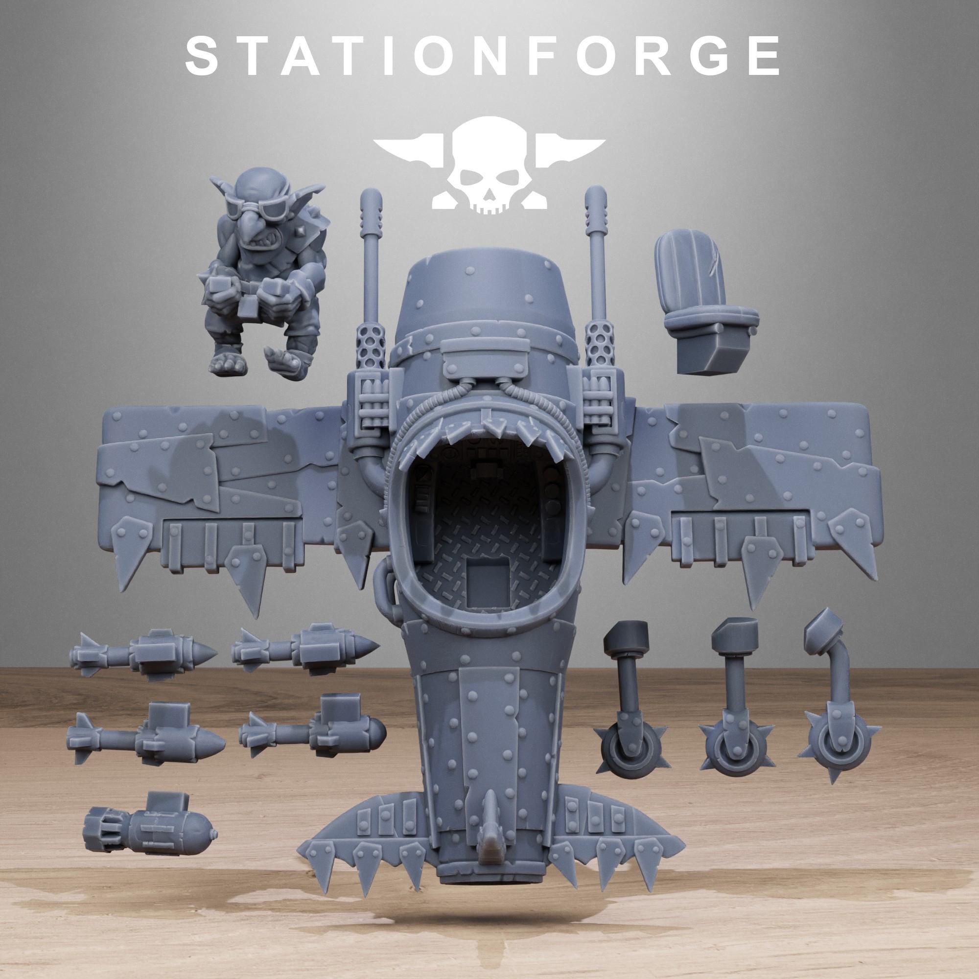 Orkaz Gobs Plane from StationForge/3 Miniatures +Gratis Bases