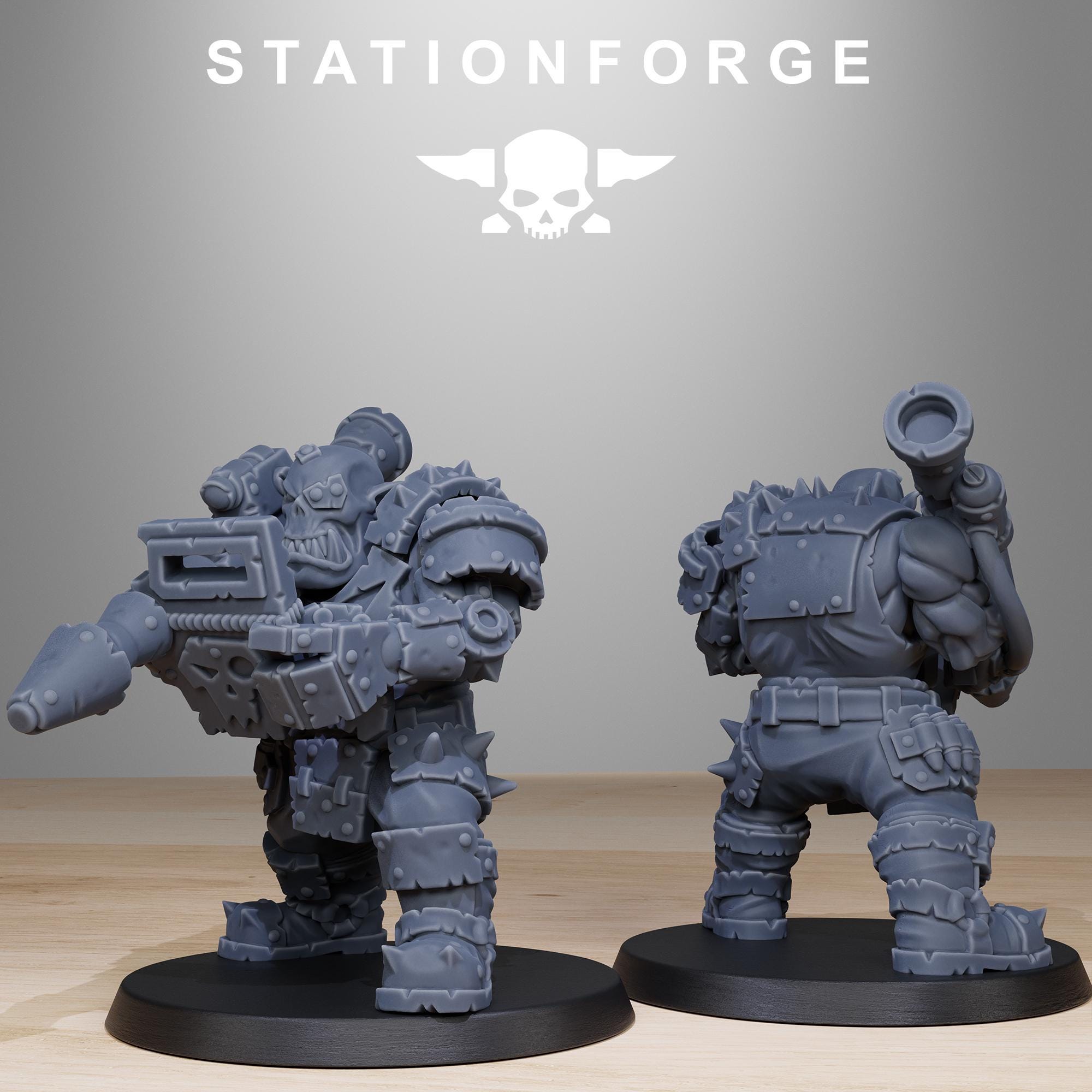 Orkaz Smasherz from StationForge/8 Miniatures +Gratis Bases