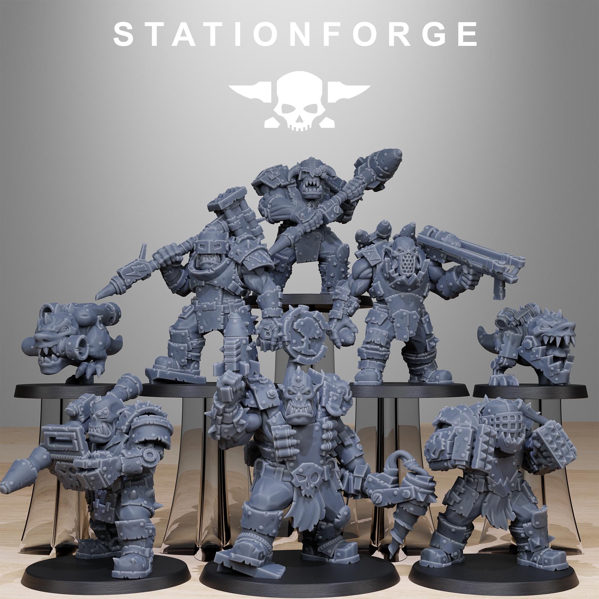 Orkaz Smasherz from StationForge/8 Miniatures +Gratis Bases