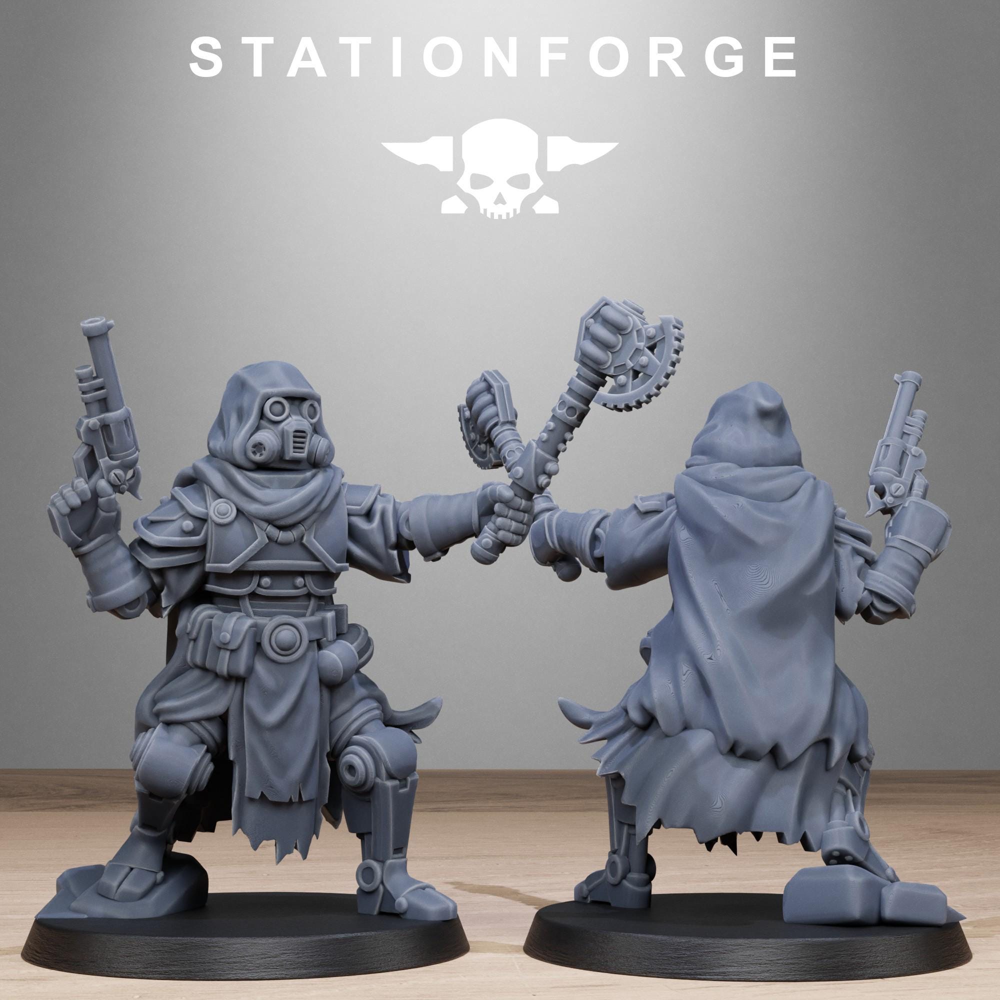 Scavenger Tech Magicians from StationForge/10 Miniatures +Gratis Bases