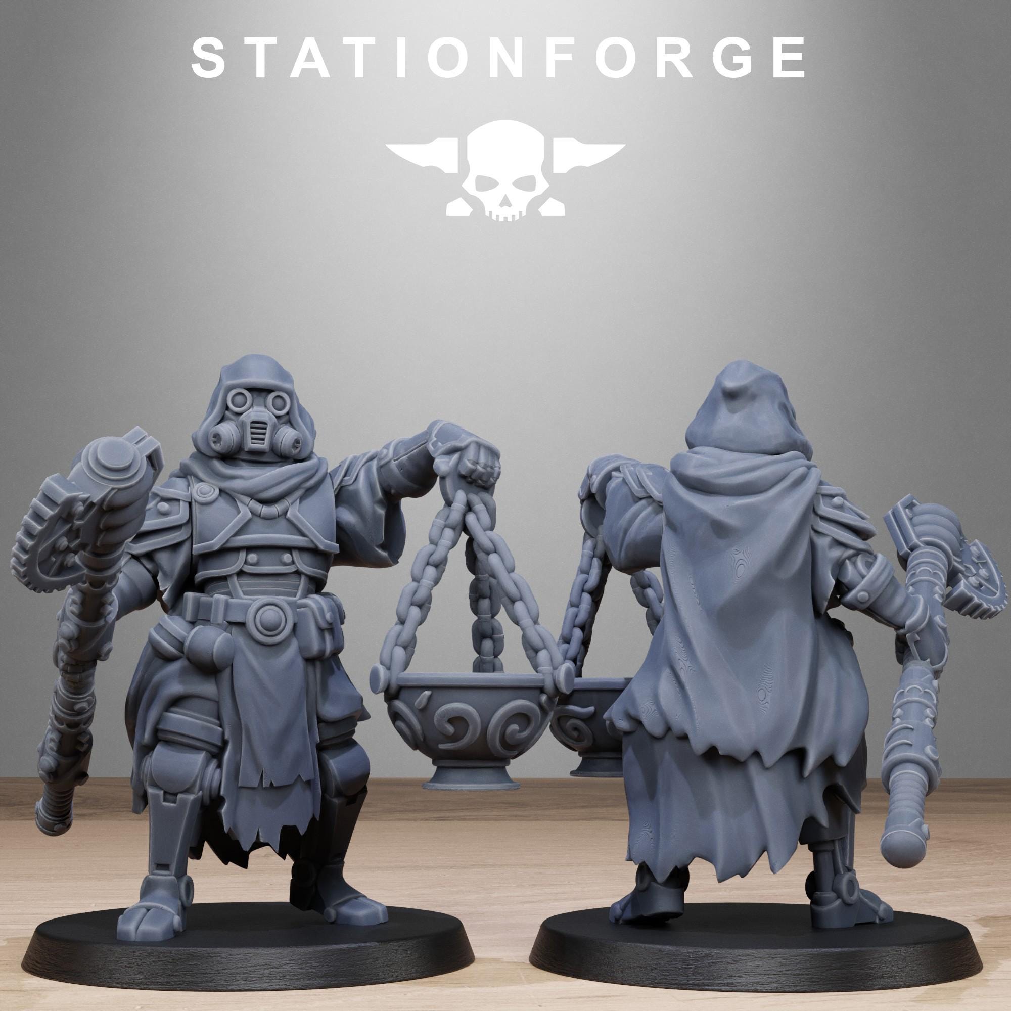 Scavenger Tech Magicians from StationForge/10 Miniatures +Gratis Bases