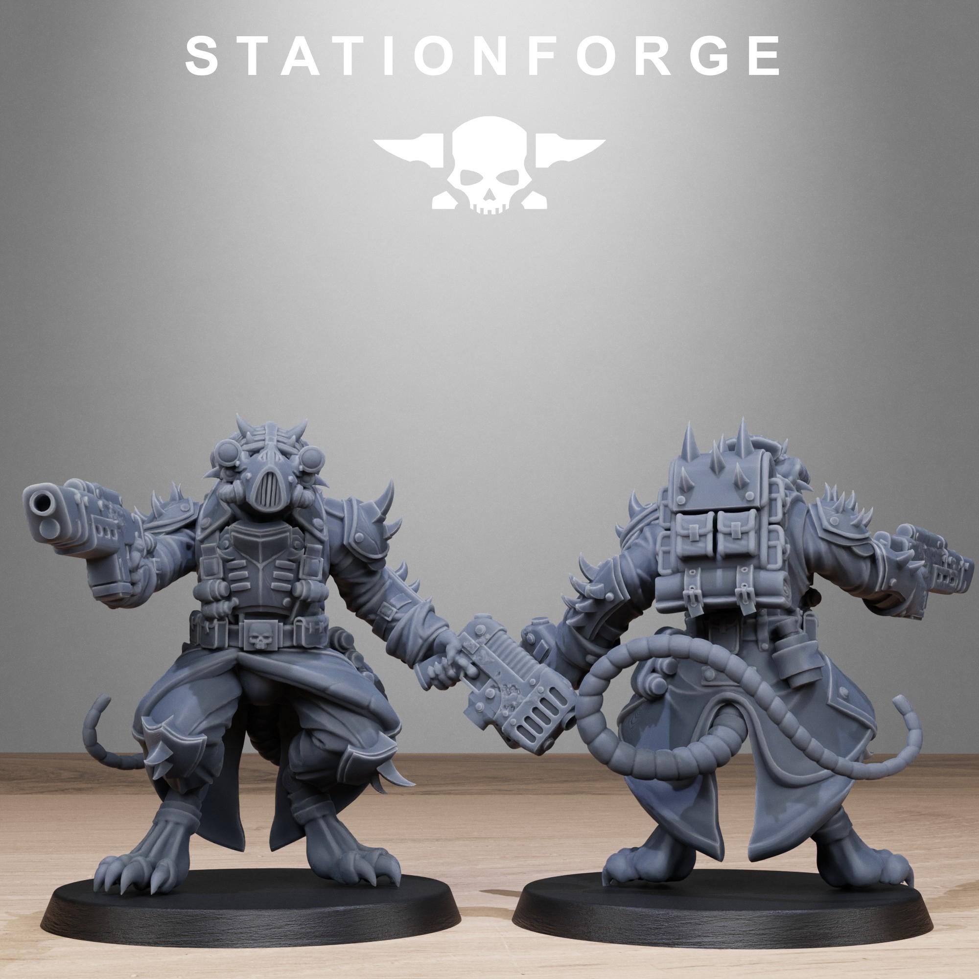 Corrupted Guard Raticus from StationForge/10 Miniatures +Gratis Bases