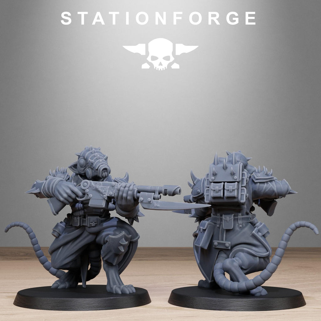 Corrupted Guard Raticus from StationForge/10 Miniatures +Gratis Bases