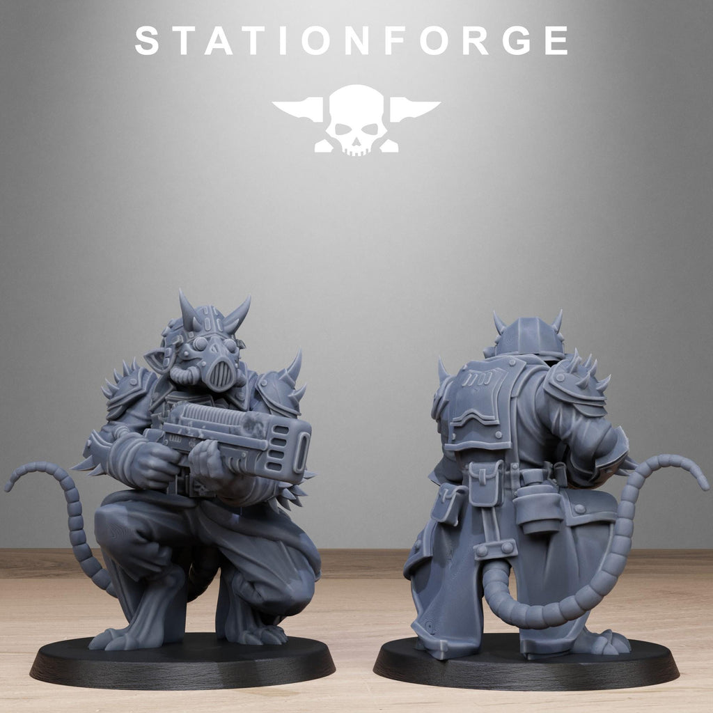 Corrupted Guard Raticus from StationForge/10 Miniatures +Gratis Bases