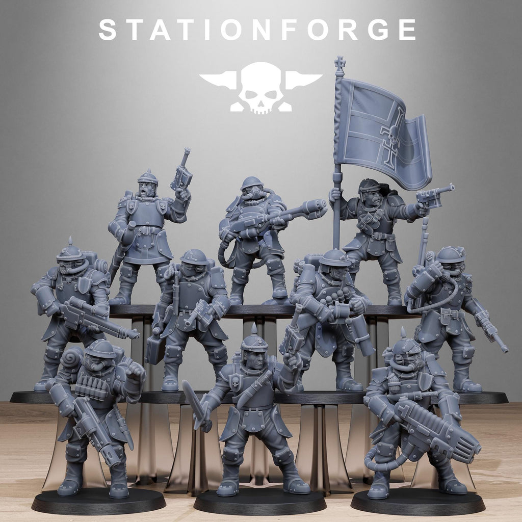 RoyalGuard Bastioners from StationForge/10 Miniatures +Gratis Bases