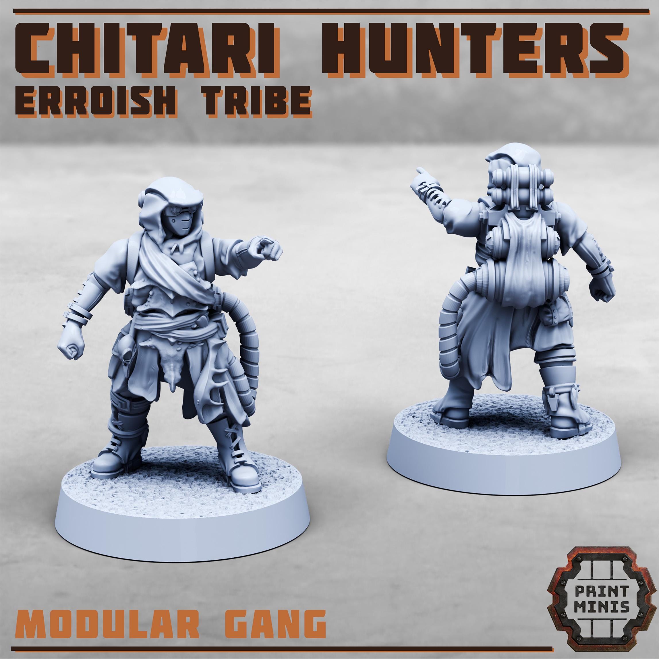 Chitari Erroish Hunters from PrintMinis/10 Wargame, Tabletop Miniatures+ Bases