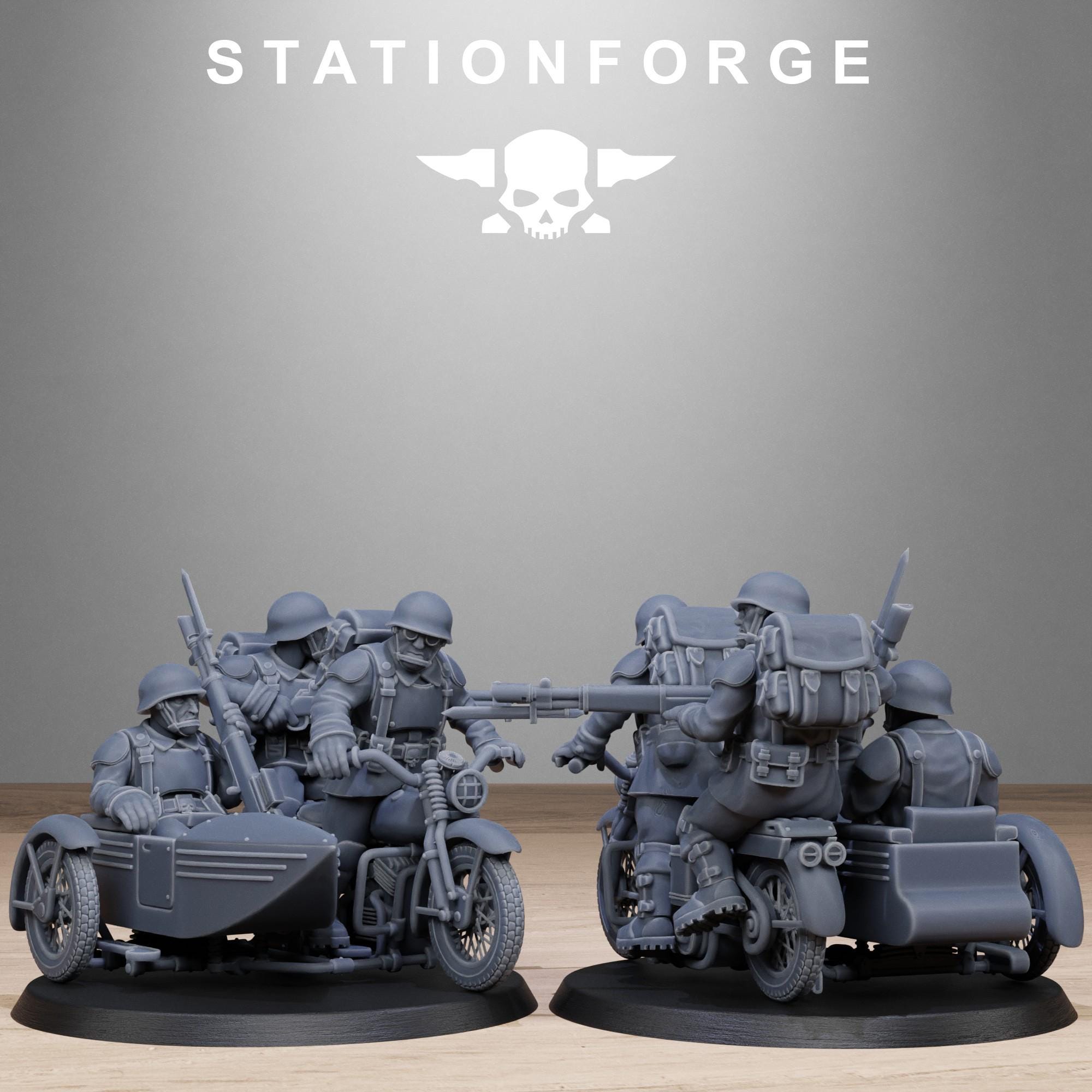 FreeGuard Bikers from StationForge/10 Tabletop, Wargame Miniatures +Gratis Bases