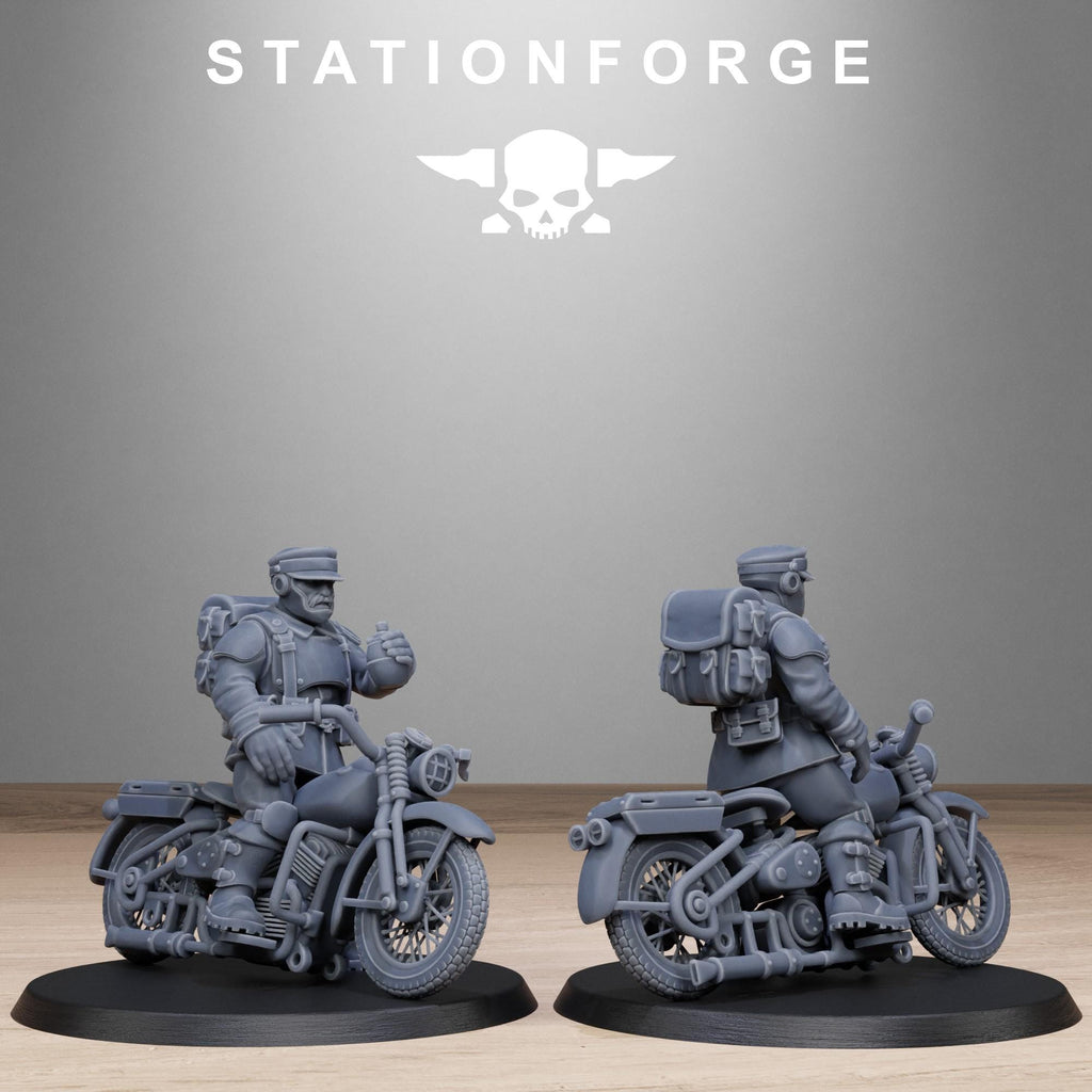 FreeGuard Bikers from StationForge/10 Tabletop, Wargame Miniatures +Gratis Bases