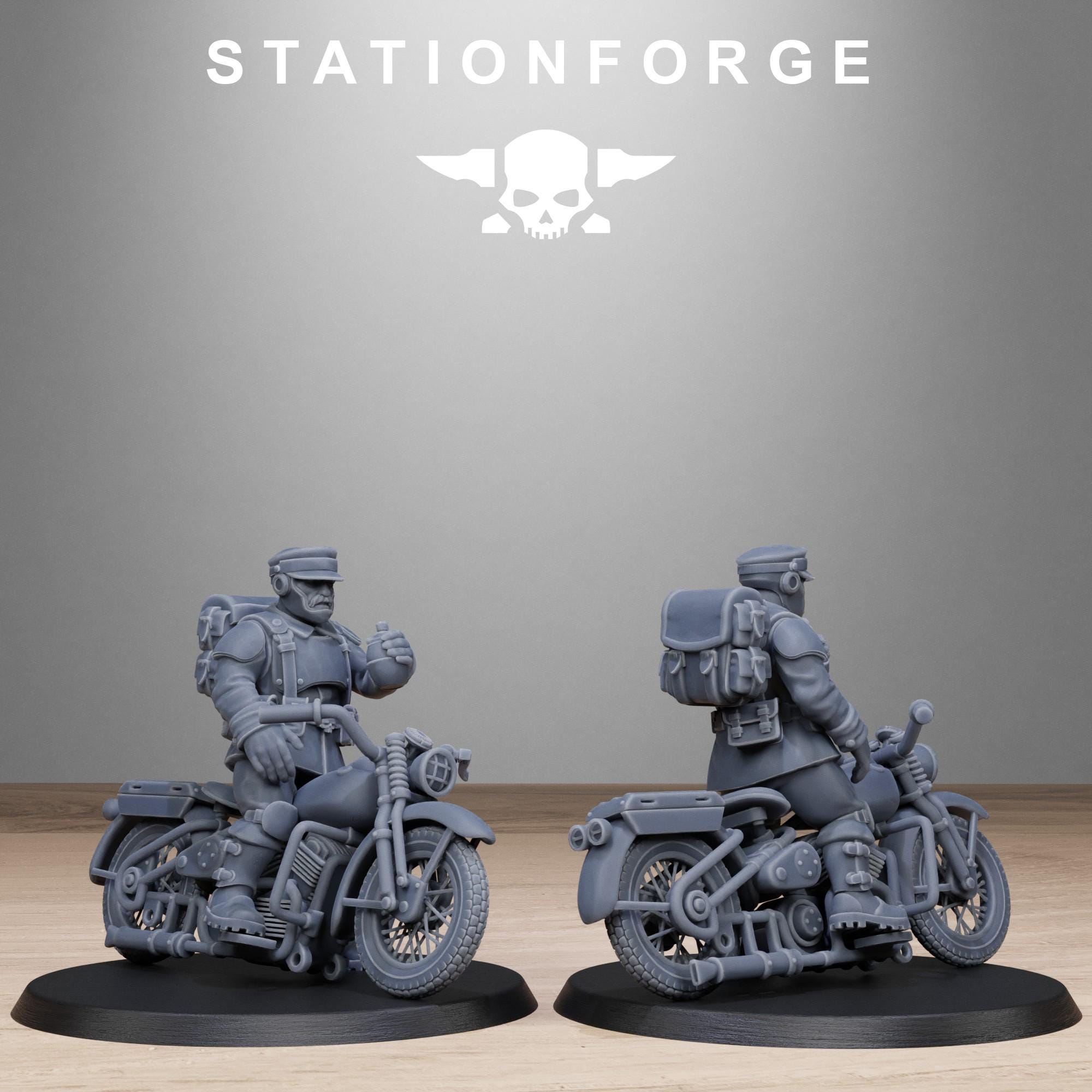 FreeGuard Bikers from StationForge/10 Tabletop, Wargame Miniatures +Gratis Bases