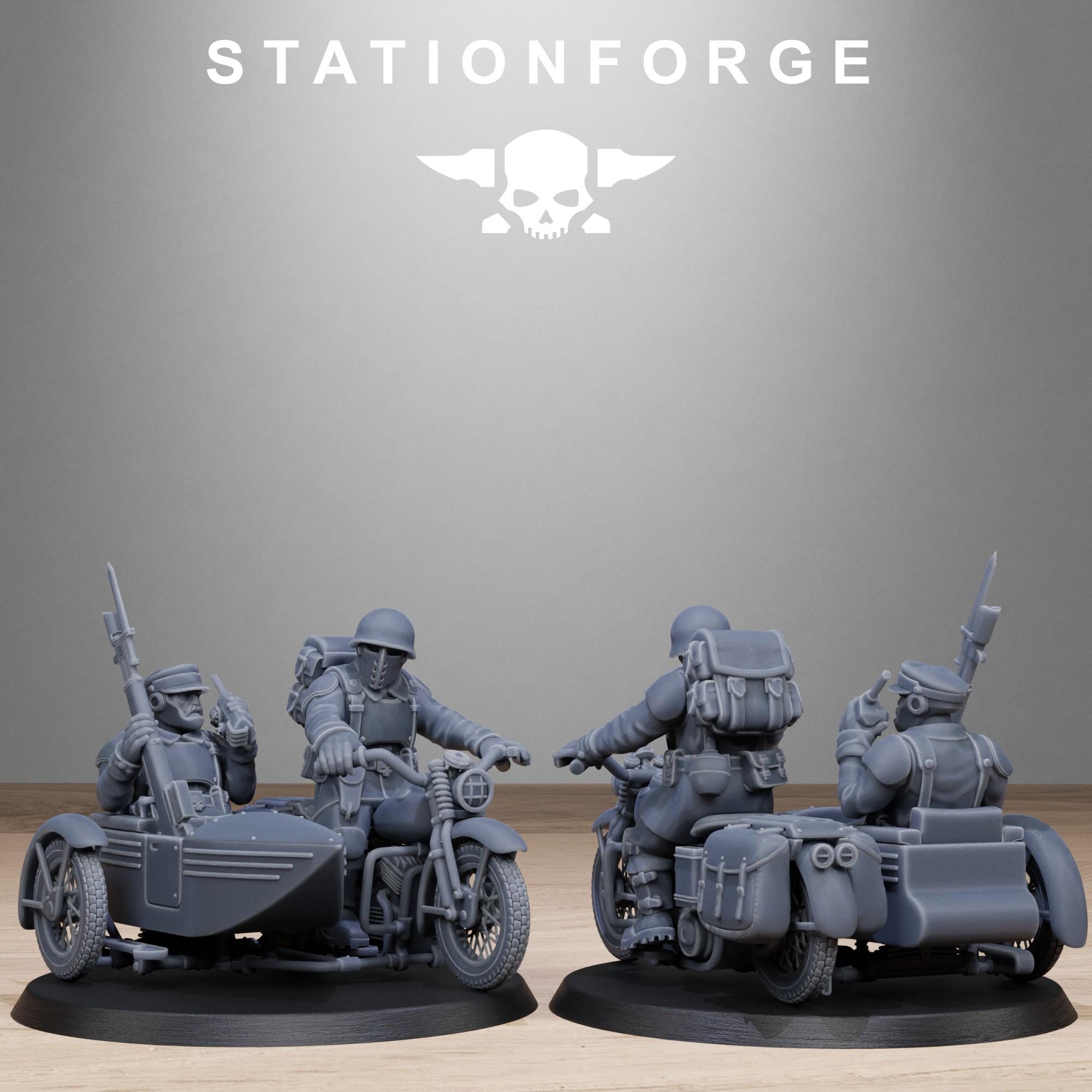 FreeGuard Bikers from StationForge/10 Tabletop, Wargame Miniatures +Gratis Bases
