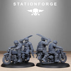 FreeGuard Bikers from StationForge/10 Tabletop, Wargame Miniatures +Gratis Bases