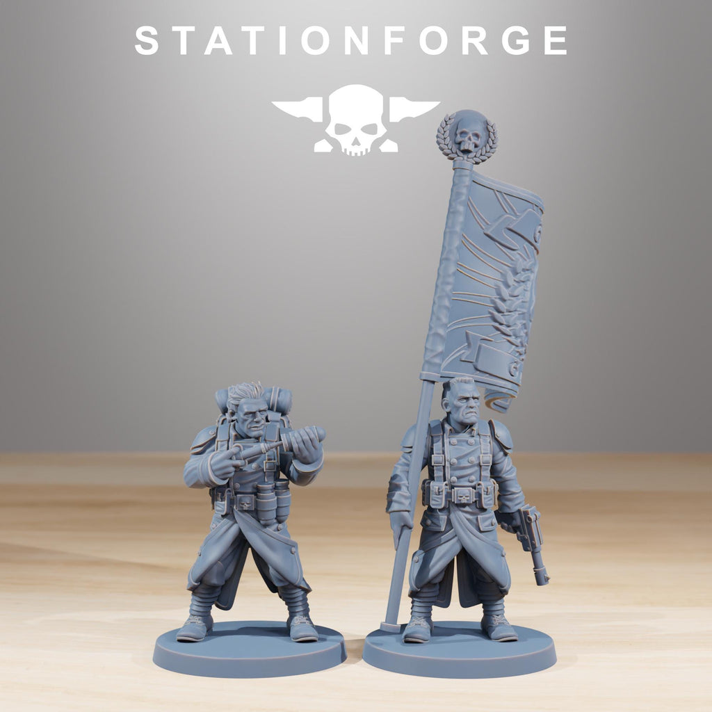 GrimGuard Combatants from StationForge/10 Wargame Miniatures +Gratis Bases