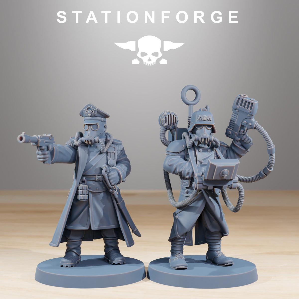 GrimGuard Combatants from StationForge/10 Wargame Miniatures +Gratis Bases