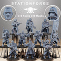 GrimGuard Combatants from StationForge/10 Wargame Miniatures +Gratis Bases
