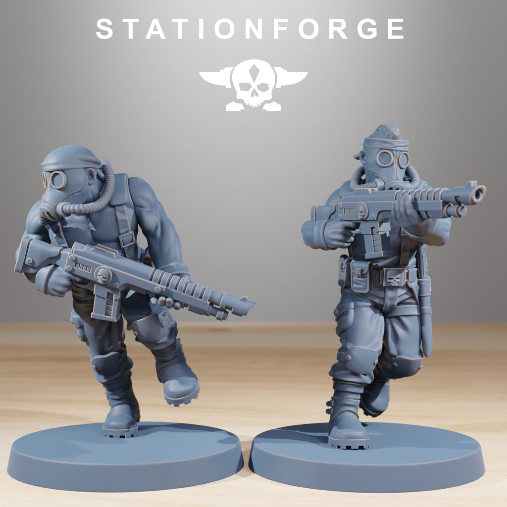 GrimGuard Jungle Fighters from StationForge/10 Wargame Miniatures +Gratis Bases