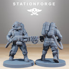 GrimGuard Jungle Fighters from StationForge/10 Wargame Miniatures +Gratis Bases