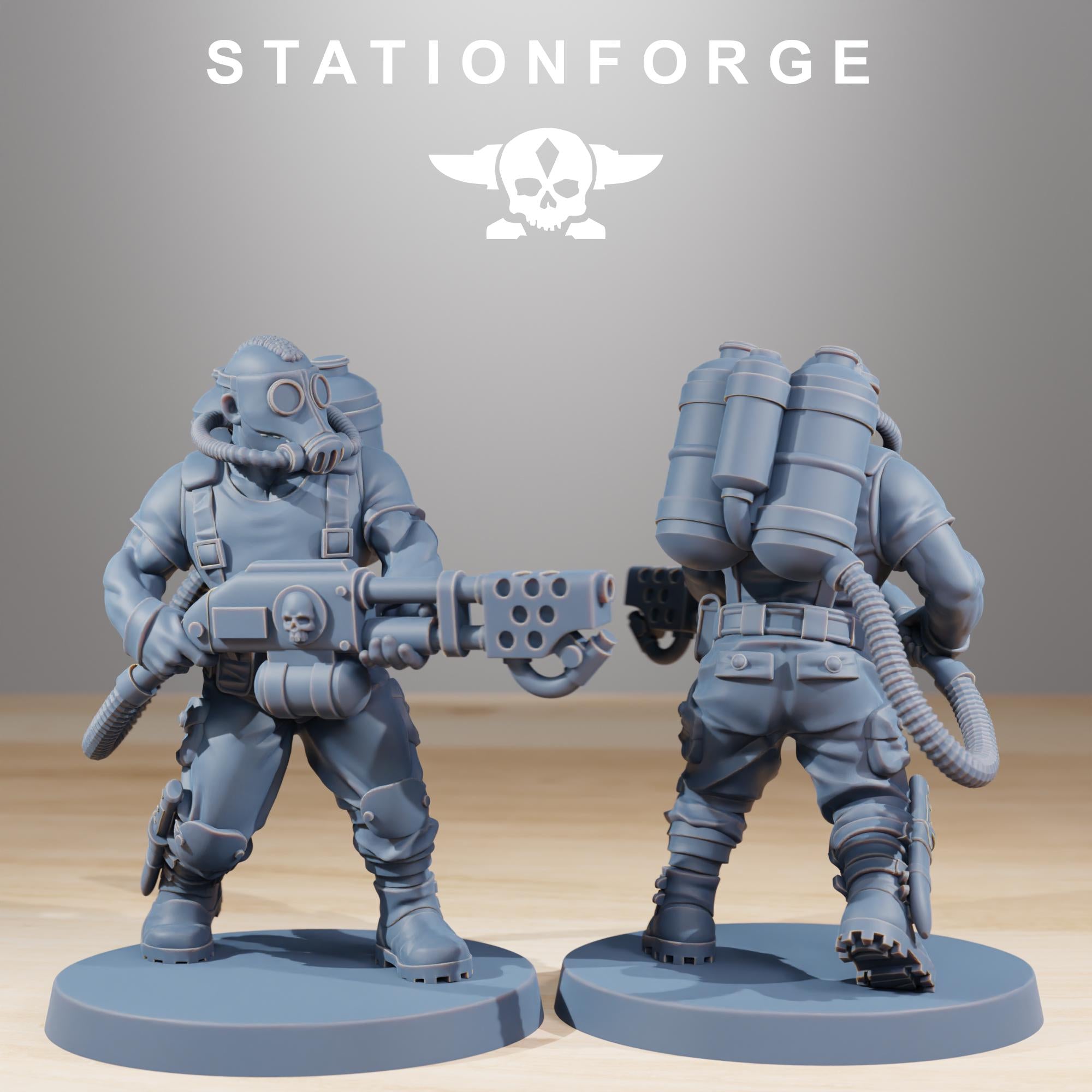 GrimGuard Jungle Fighters from StationForge/10 Wargame Miniatures +Gratis Bases