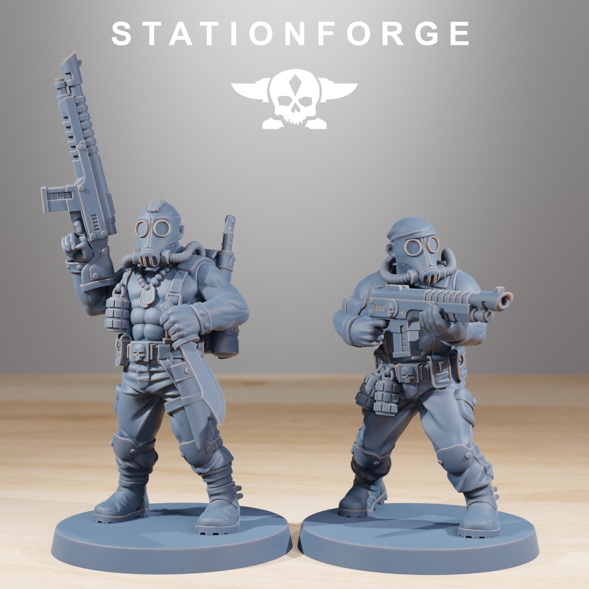 GrimGuard Jungle Fighters from StationForge/10 Wargame Miniatures +Gratis Bases