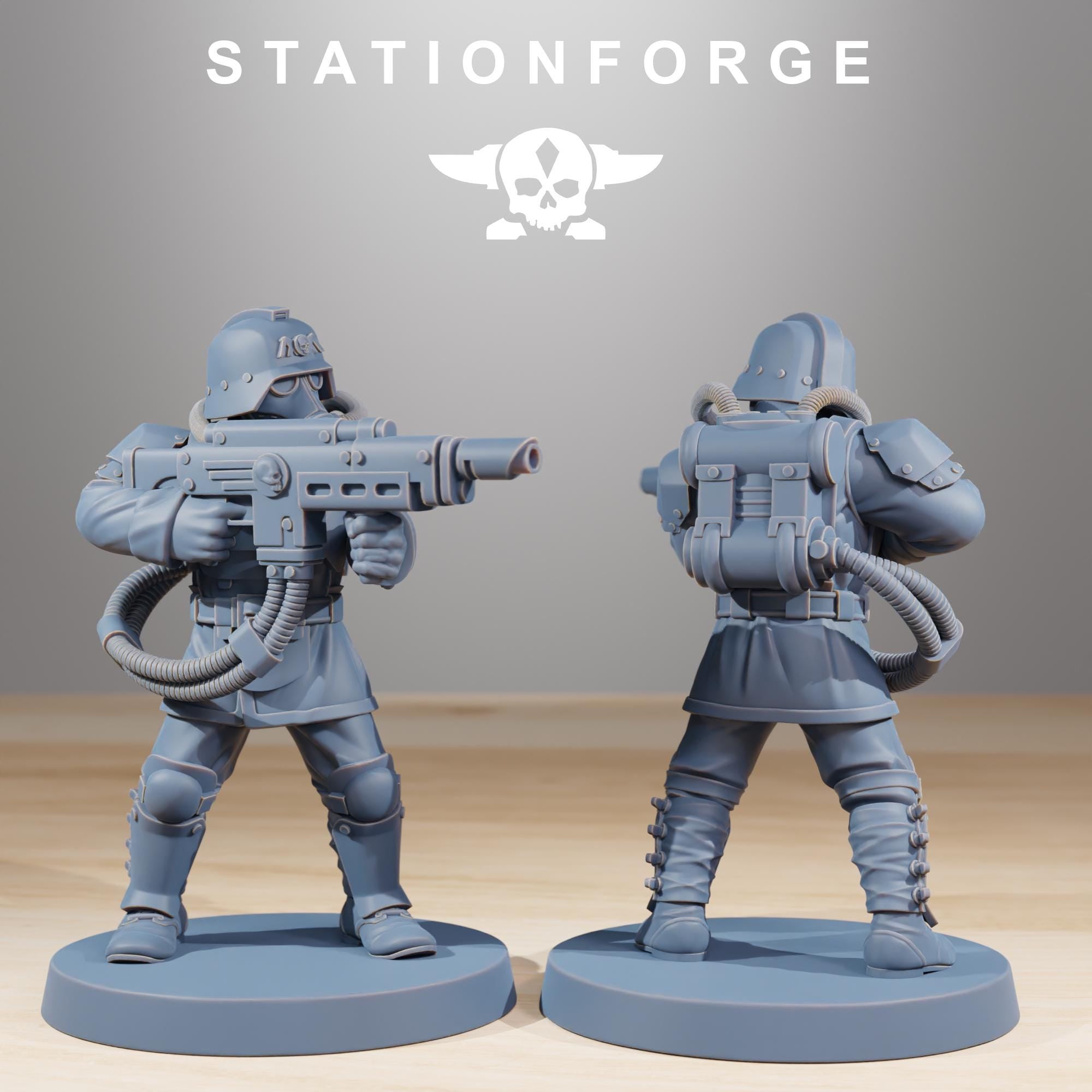 GrimGuard Commandos from StationForge/10 Wargame Miniatures +Gratis Bases