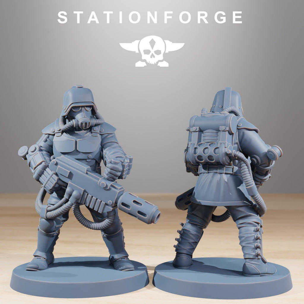 GrimGuard Commandos from StationForge/10 Wargame Miniatures +Gratis Bases