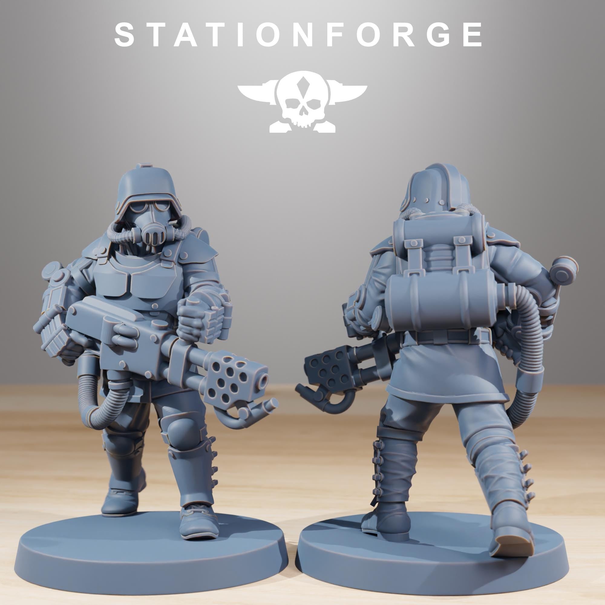 GrimGuard Commandos from StationForge/10 Wargame Miniatures +Gratis Bases