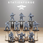 GrimGuard Commandos from StationForge/10 Wargame Miniatures +Gratis Bases