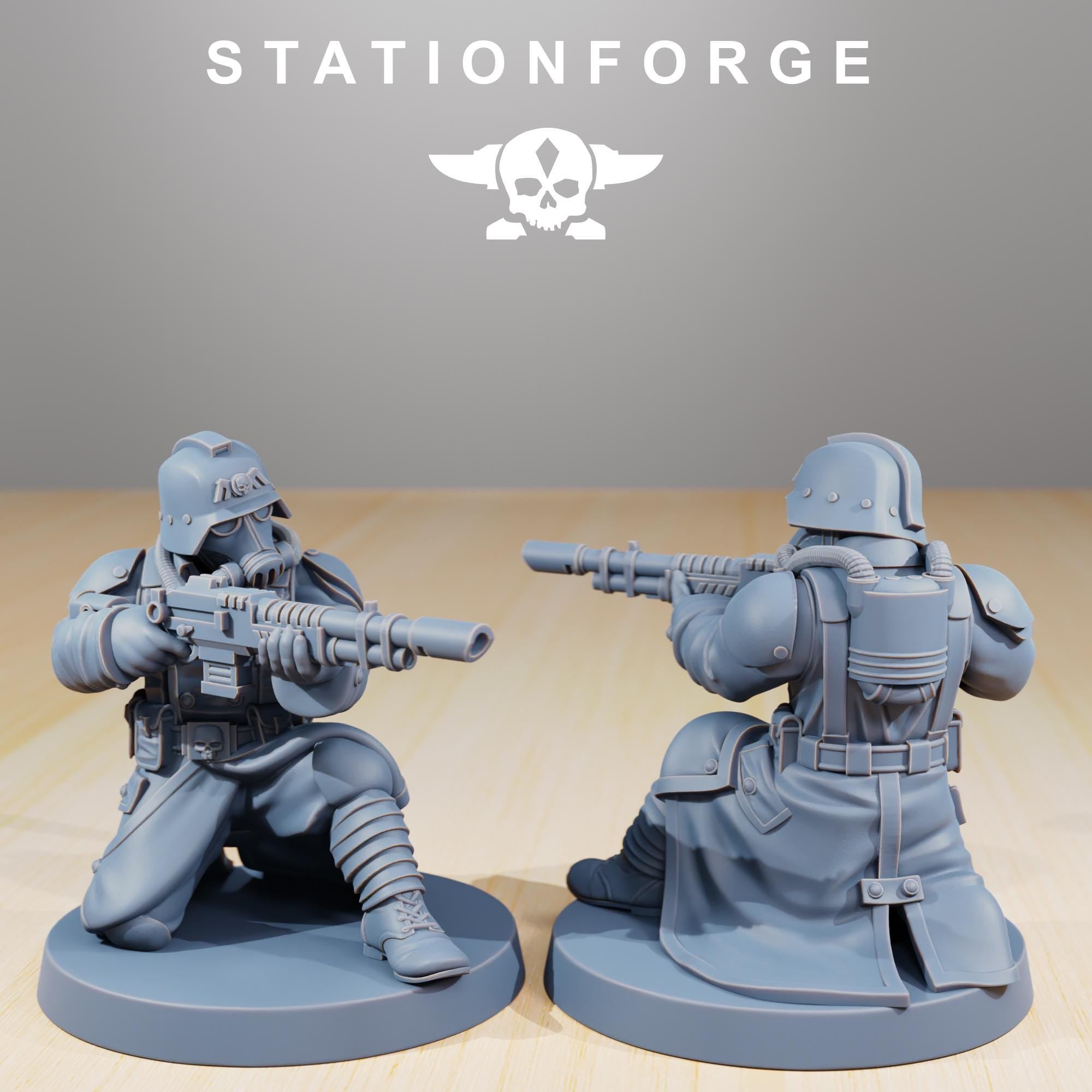 GrimGuard Command Force from StationForge/5 Wargame Miniatures +Gratis Bases
