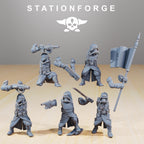 GrimGuard Command Force from StationForge/5 Wargame Miniatures +Gratis Bases