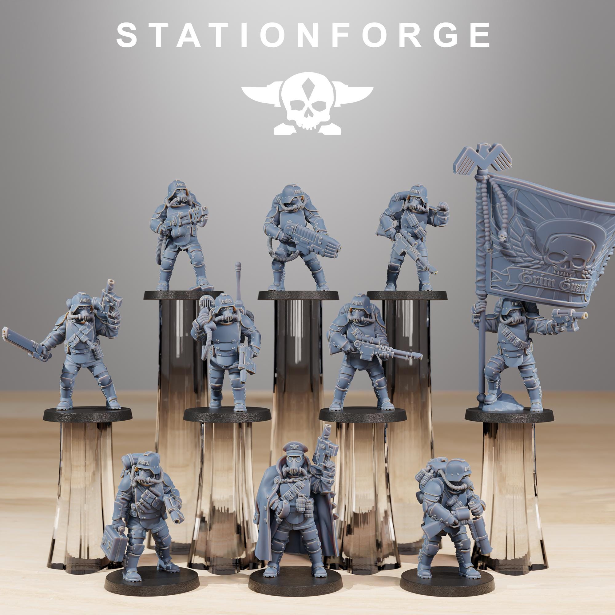 Grimguard Ironclads from StationForge/10 Wargame Miniatures +Gratis Bases