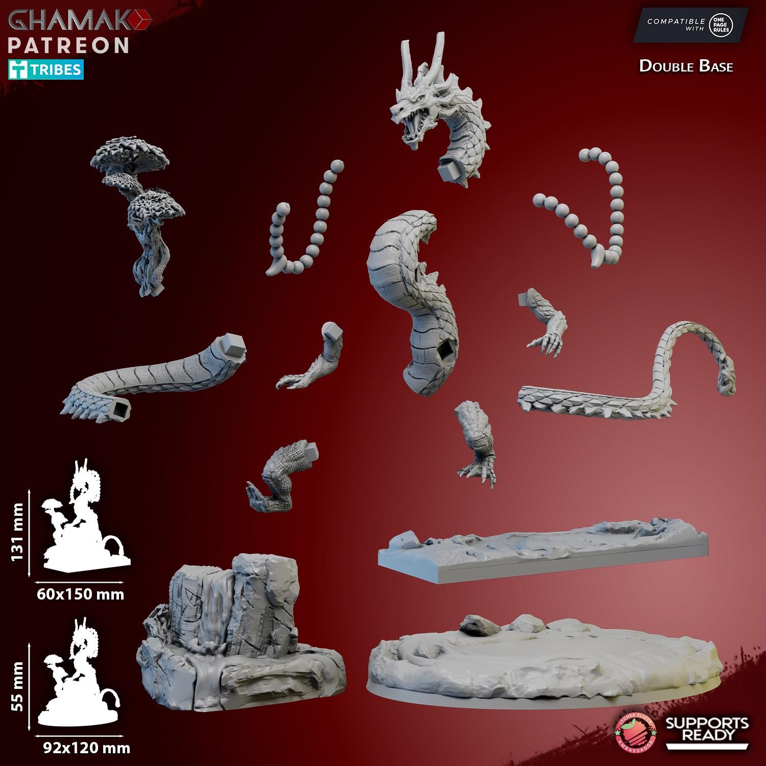 Earth Dragon full Set from Ghamak, 1 Wargame Miniature+ Gratis Base