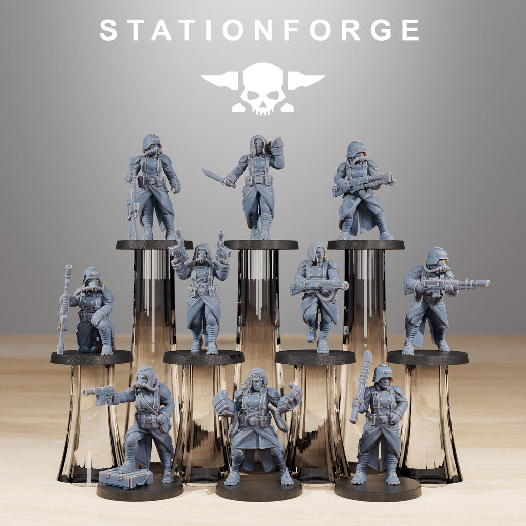 GrimGuard Sisters of War from StationForge/10 Miniatures +Gratis Bases