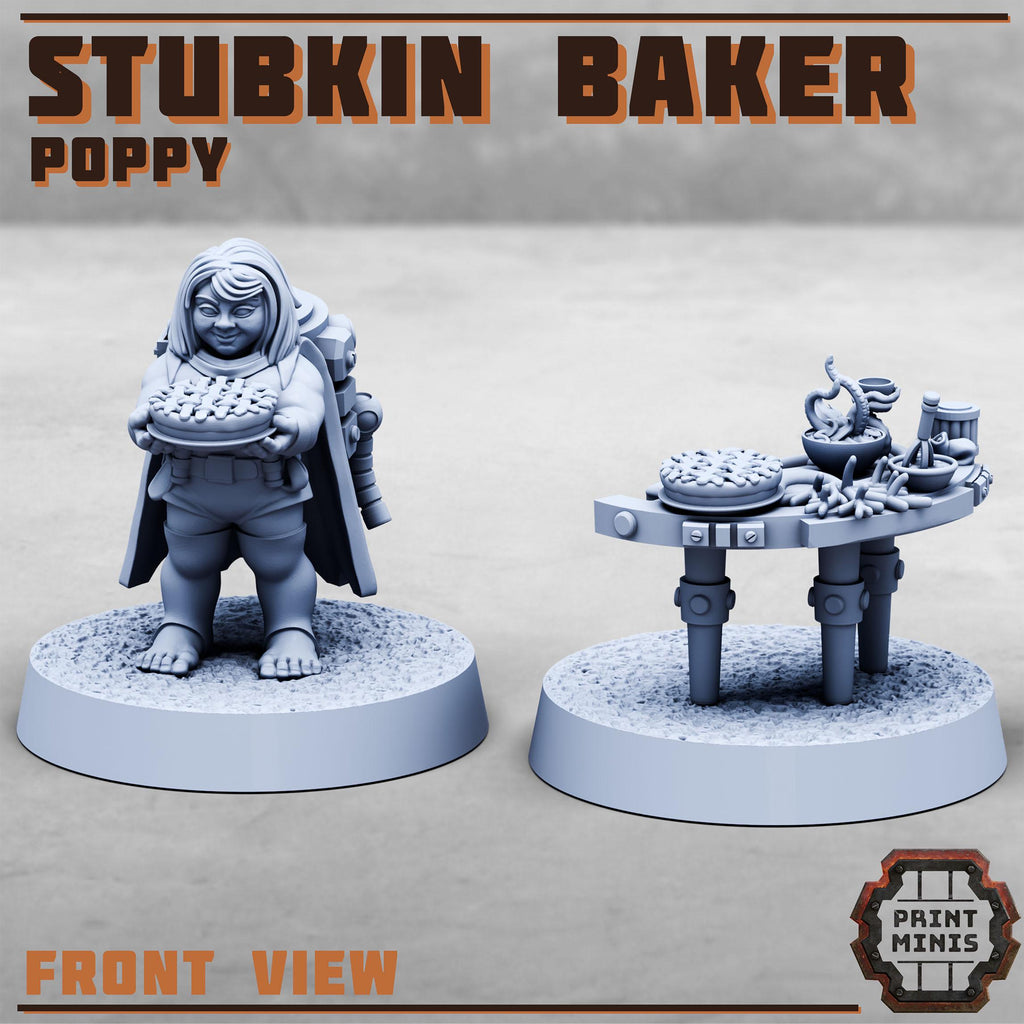 Poppy - Stubkin Baker from PrintMinis/ Wargame, Tabletop Miniatur+ Base