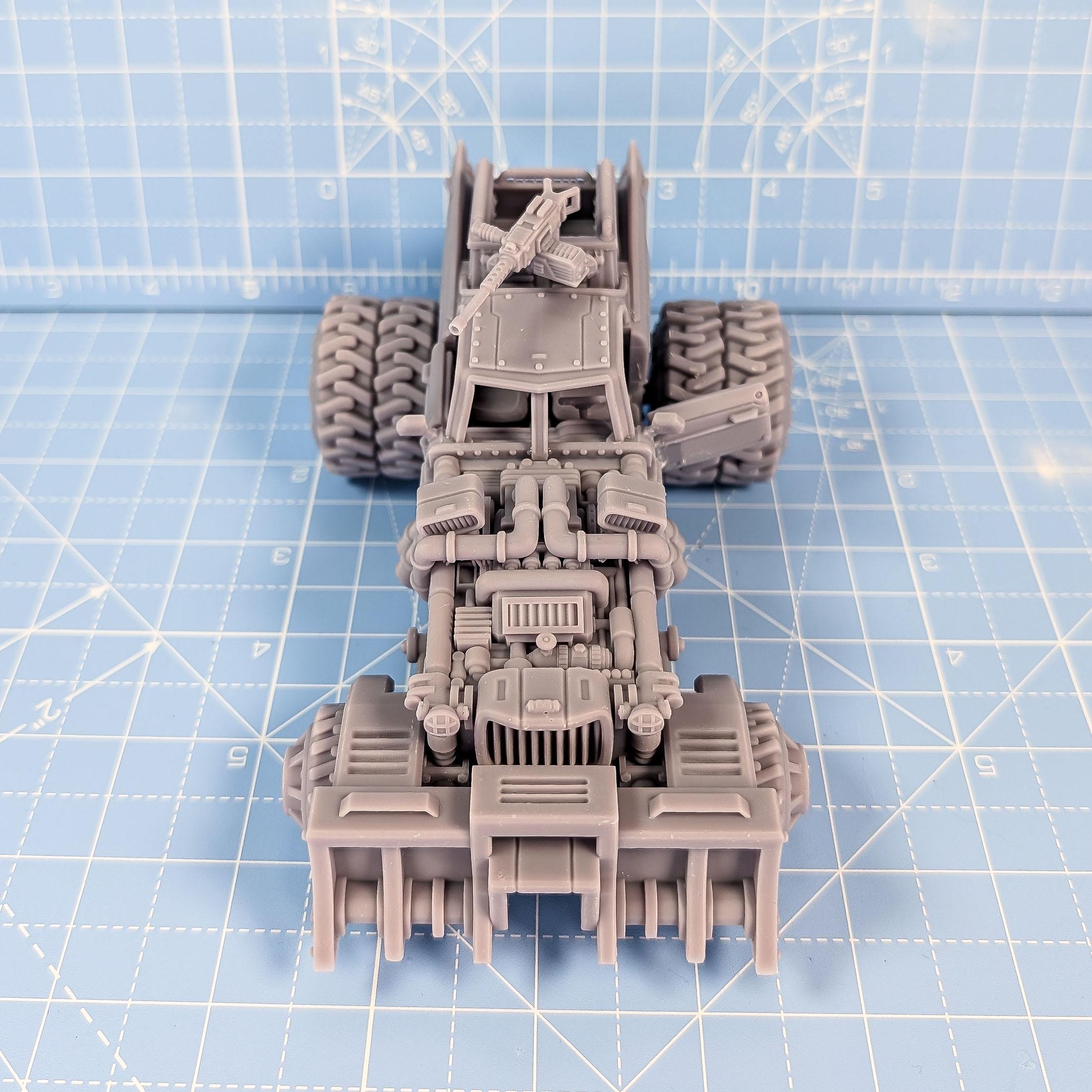 Wasteland Race Cart - Roxanne w/ Outcast Drivers full Set from PrintMinis/ Wargame, Tabletop Miniatur+ Base