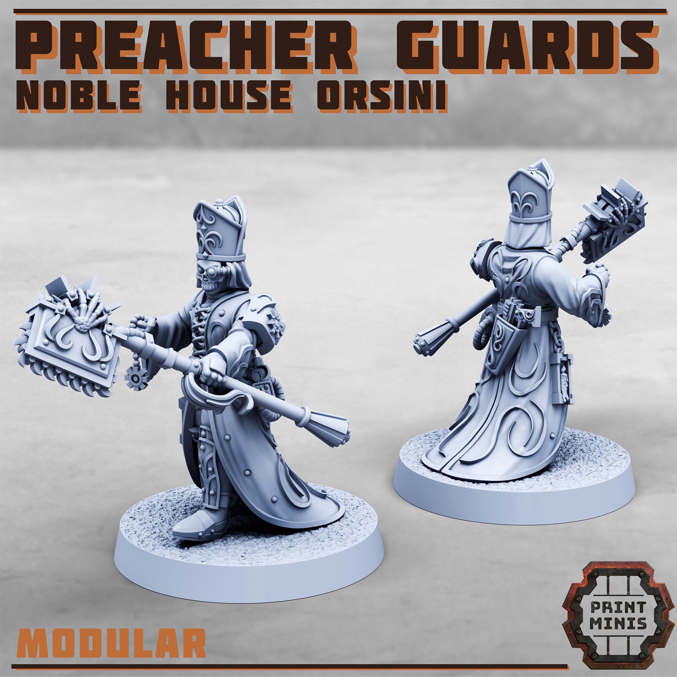 Preacher Guards - Noble House Osini from PrintMinis/ 4 Wargame, Tabletop Miniatures+ Bases