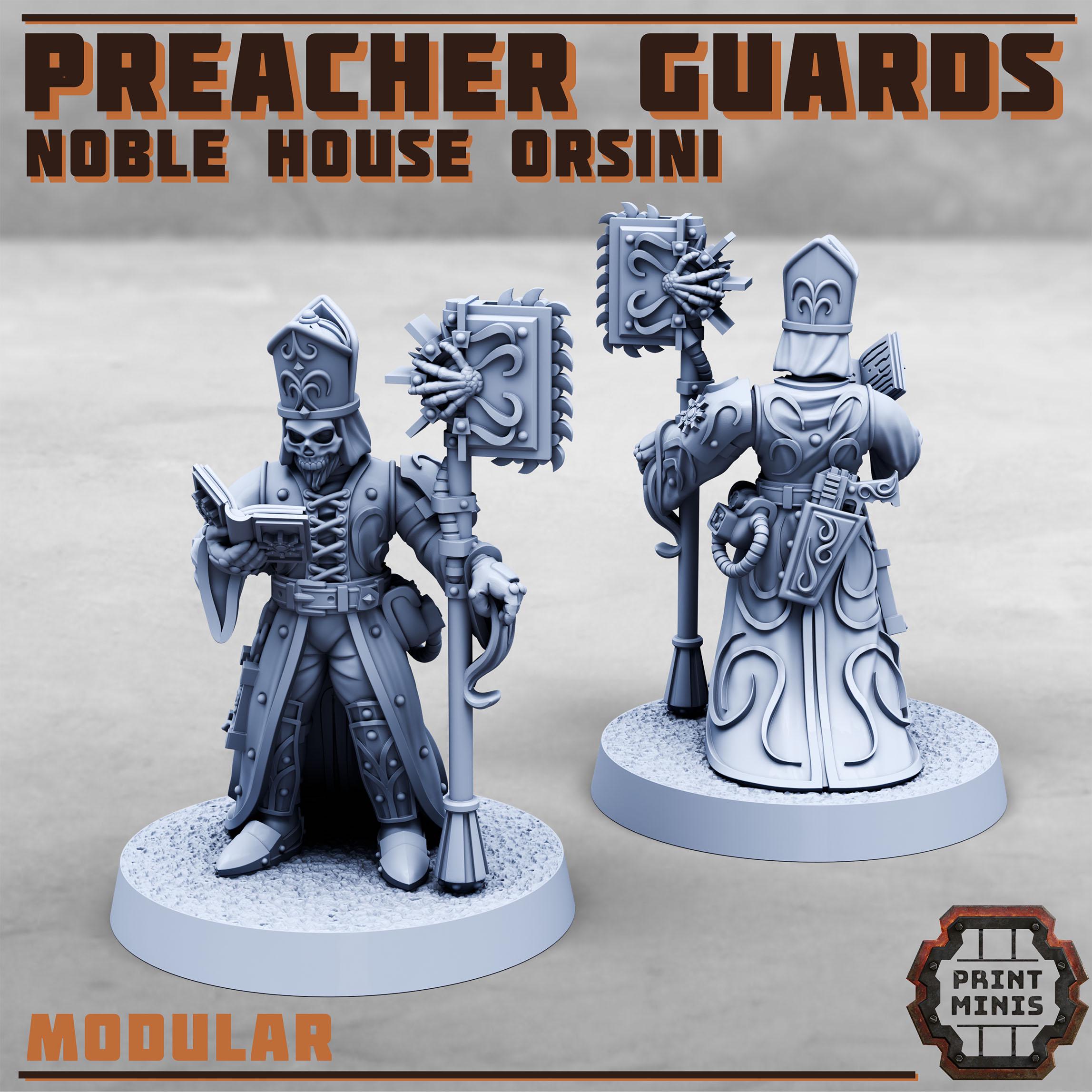 Preacher Guards - Noble House Osini from PrintMinis/ 4 Wargame, Tabletop Miniatures+ Bases