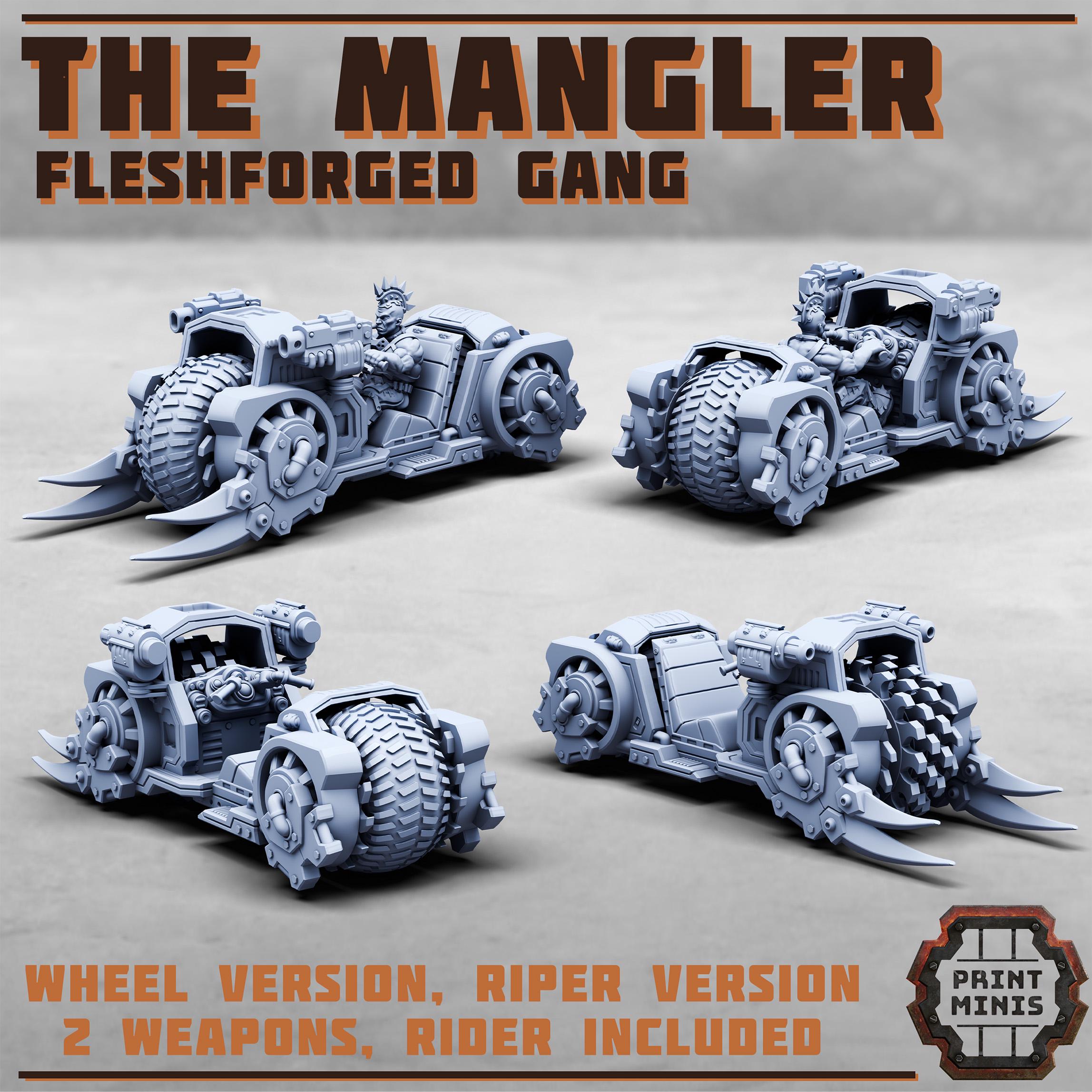 Fleshforged Mangler from PrintMinis/ Wargame, Tabletop Miniatur+ Base