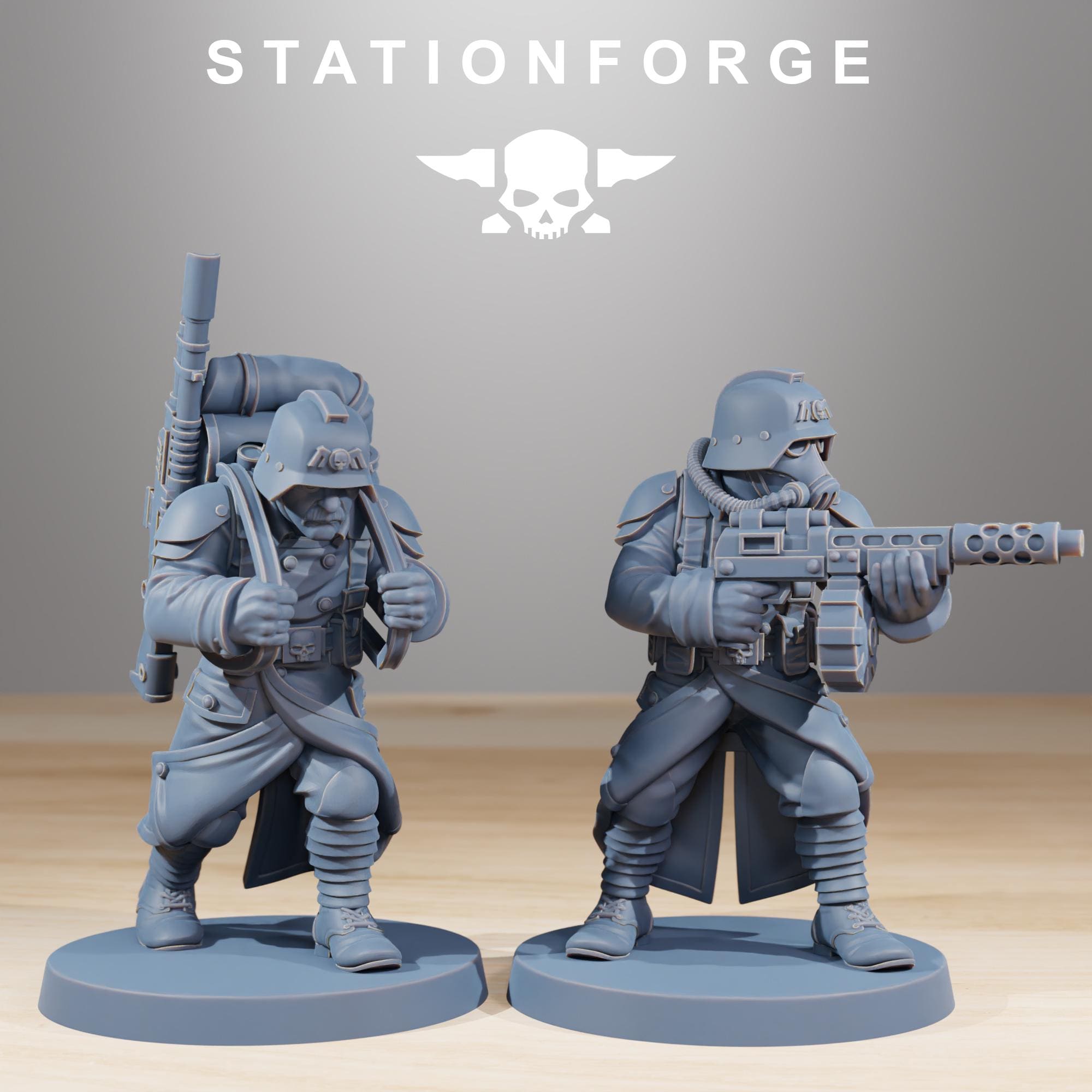 GrimGuard Combatants from StationForge/10 Wargame Miniatures +Gratis Bases