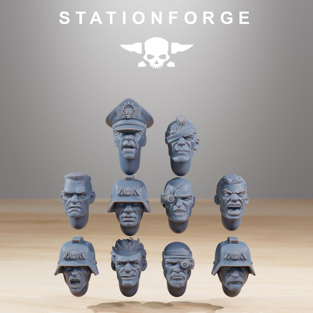GrimGuard Combatants from StationForge/10 Wargame Miniatures +Gratis Bases